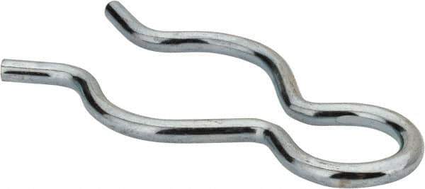 Made in USA - 7/8" Groove, 2-9/32" Long, Zinc-Plated Spring Steel Hair Pin Clip - 1/8" Clip Diam, 1" Shaft Diam, Grade 2 - Apex Tool & Supply