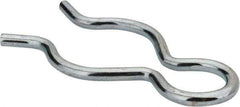 Made in USA - 7/8" Groove, 2-9/32" Long, Zinc-Plated Spring Steel Hair Pin Clip - 1/8" Clip Diam, 1" Shaft Diam, Grade 2 - Apex Tool & Supply