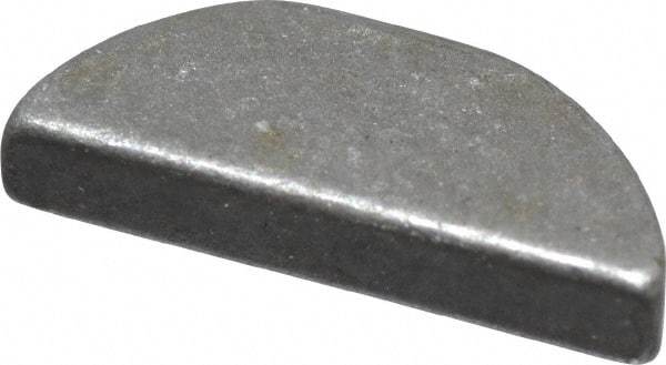 Made in USA - #304 Standard Woodruff Key - 1/2" Long x 3/32" Wide, Steel - Apex Tool & Supply