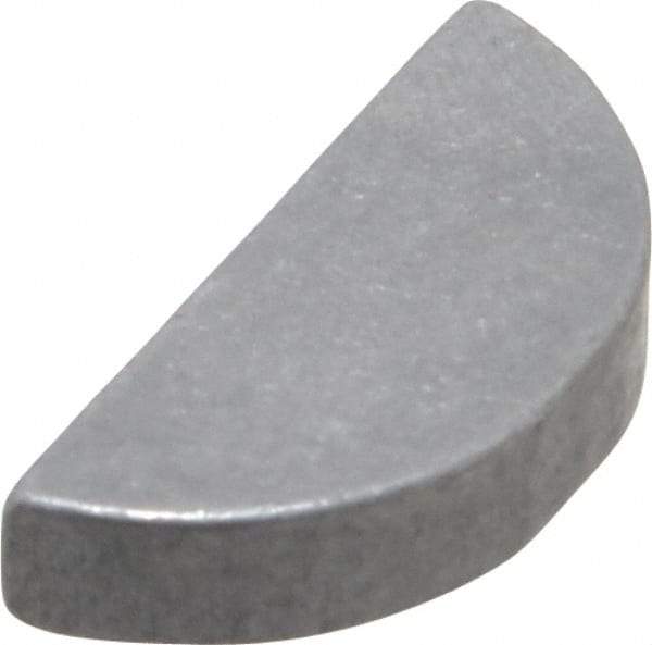 Made in USA - #608 Standard Woodruff Key - 1" Long x 3/16" Wide, Steel - Apex Tool & Supply