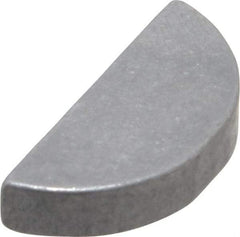Made in USA - #608 Standard Woodruff Key - 1" Long x 3/16" Wide, Steel - Apex Tool & Supply