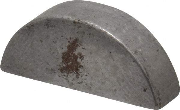Made in USA - #808 Standard Woodruff Key - 1" Long x 1/4" Wide, Steel - Apex Tool & Supply