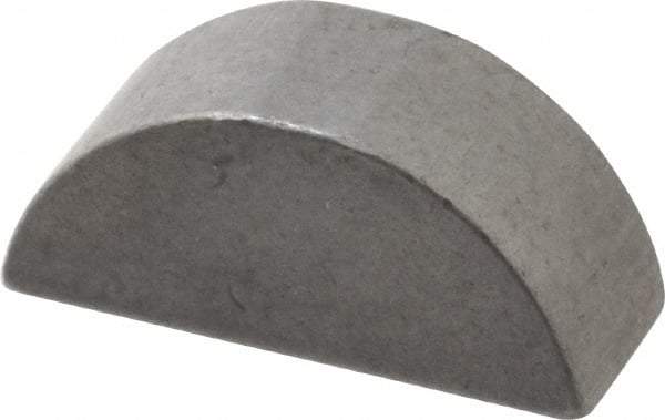 Made in USA - #1208 Standard Woodruff Key - 1" Long x 3/8" Wide, Steel - Apex Tool & Supply