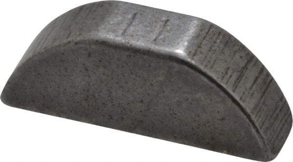 Made in USA - #404 Standard Woodruff Key - 1/2" Long x 1/8" Wide, Alloy Steel - Apex Tool & Supply