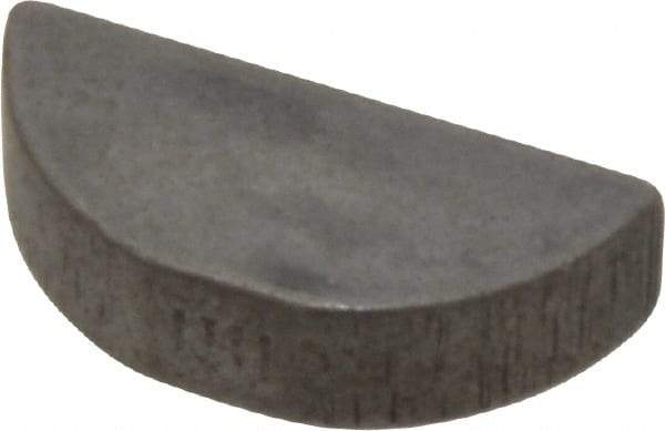 Made in USA - #808 Standard Woodruff Key - 1" Long x 1/4" Wide, Alloy Steel - Apex Tool & Supply