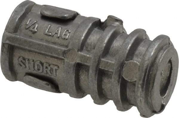 Powers Fasteners - 1/2" Diam, 1/2" Drill, Lag Shield Concrete Anchor - Zamac Alloy, Zinc-Plated Finish, Flat Head - Apex Tool & Supply