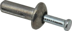 Powers Fasteners - 1/4" Diam, 1/4" Drill, 3/4" OAL, 1-1/8" Min Embedment Hammer Drive Concrete Anchor - Steel (Drive Pin)/Zamac Alloy (Body), Zinc-Plated Finish, Mushroom Head - Apex Tool & Supply