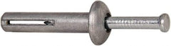 Powers Fasteners - 1/4" Diam, 1/4" Drill, 1-1/4" OAL, 1-7/8" Min Embedment Hammer Drive Concrete Anchor - Steel (Drive Pin)/Zamac Alloy (Body), Zinc-Plated Finish, Mushroom Head - Apex Tool & Supply