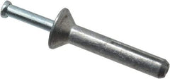 Powers Fasteners - 1/4" Diam, 1/4" Drill, 1-1/2" OAL, 7/8" Min Embedment Hammer Drive Concrete Anchor - Steel (Drive Pin)/Zamac Alloy (Body), Zinc-Plated Finish, Flat Head - Apex Tool & Supply