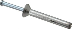 Powers Fasteners - 1/4" Diam, 1/4" Drill, 2" OAL, 7/8" Min Embedment Hammer Drive Concrete Anchor - Steel (Drive Pin)/Zamac Alloy (Body), Zinc-Plated Finish, Flat Head - Apex Tool & Supply