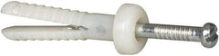 Powers Fasteners - 3/16" Diam, 3/16" Drill, 1" OAL, 1-1/8" Min Embedment Hammer Drive Concrete Anchor - Nylon (Body)/Steel (Drive Pin), Zinc-Plated Finish, Round Head - Apex Tool & Supply