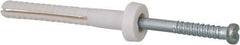 Powers Fasteners - 3/16" Diam, 3/16" Drill, 1-1/2" OAL, 1-1/8" Min Embedment Hammer Drive Concrete Anchor - Nylon (Body)/Steel (Drive Pin), Zinc-Plated Finish, Round Head - Apex Tool & Supply