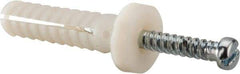 Powers Fasteners - 1/4" Diam, 1/4" Drill, 1" OAL, 1-1/8" Min Embedment Hammer Drive Concrete Anchor - Nylon (Body)/Steel (Drive Pin), Zinc-Plated Finish, Round Head - Apex Tool & Supply