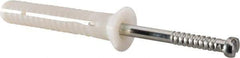Powers Fasteners - 1/4" Diam, 1/4" Drill, 1-1/2" OAL, 1-1/8" Min Embedment Hammer Drive Concrete Anchor - Nylon (Body)/Steel (Drive Pin), Zinc-Plated Finish, Flat Head - Apex Tool & Supply