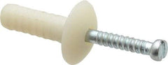 Powers Fasteners - 1/4" Diam, 1/4" Drill, 3/4" OAL, 7/8" Min Embedment Hammer Drive Concrete Anchor - Nylon (Body)/Steel (Drive Pin), Zinc-Plated Finish, Mushroom Head - Apex Tool & Supply