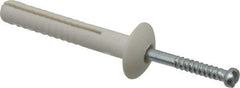 Powers Fasteners - 1/4" Diam, 1/4" Drill, 1-1/2" OAL, 1-1/4" Min Embedment Hammer Drive Concrete Anchor - Nylon (Body)/Steel (Drive Pin), Zinc-Plated Finish, Mushroom Head - Apex Tool & Supply