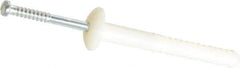 Powers Fasteners - 1/4" Diam, 1/4" Drill, 2" OAL, 1-1/2" Min Embedment Hammer Drive Concrete Anchor - Nylon (Body)/Steel (Drive Pin), Zinc-Plated Finish, Mushroom Head - Apex Tool & Supply