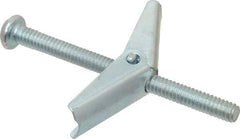 Powers Fasteners - 1/4" Screw, 1/4" Diam, 3" Long, Toggle Bolt Drywall & Hollow Wall Anchor - 5/8" Drill, Zinc Plated, Steel, Grade Zamac 7, Use in Drywall & Wallboard - Apex Tool & Supply