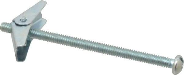 Powers Fasteners - 1/4" Screw, 1/4" Diam, 4" Long, Toggle Bolt Drywall & Hollow Wall Anchor - 5/8" Drill, Zinc Plated, Steel, Grade Zamac 7, Use in Drywall & Wallboard - Apex Tool & Supply