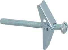Powers Fasteners - 3/8" Screw, 3/8" Diam, 4" Long, Toggle Bolt Drywall & Hollow Wall Anchor - 7/8" Drill, Zinc Plated, Steel, Grade Zamac 7, Use in Drywall & Wallboard - Apex Tool & Supply