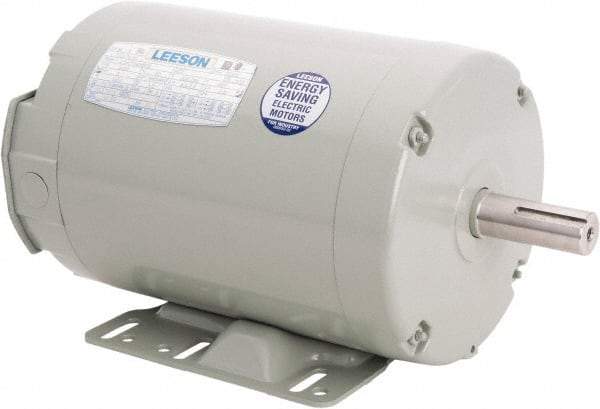 Leeson - 3 Max hp, 3,450 Max RPM, Electric AC DC Motor - 230/460 V Input, Three Phase, 145T Frame, 7/8" Shaft Diam, Rigid Base Mount, TEAO Enclosure - Apex Tool & Supply