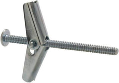Powers Fasteners - 1/8" Screw, 1/8" Diam, 2" Long, Toggle Bolt Drywall & Hollow Wall Anchor - 3/8" Drill, Zinc Plated, Steel, Grade Zamac 7, Use in Drywall & Wallboard - Apex Tool & Supply