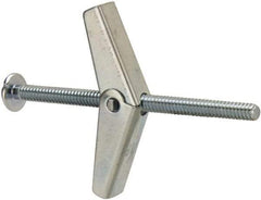 Powers Fasteners - 3/16" Screw, 3/16" Diam, 3" Long, Toggle Bolt Drywall & Hollow Wall Anchor - 1/2" Drill, Zinc Plated, Steel, Grade Zamac 7, Use in Drywall & Wallboard - Apex Tool & Supply
