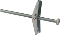Powers Fasteners - 3/16" Screw, 3/16" Diam, 4" Long, Toggle Bolt Drywall & Hollow Wall Anchor - 1/2" Drill, Zinc Plated, Steel, Grade Zamac 7, Use in Drywall & Wallboard - Apex Tool & Supply