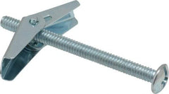 Powers Fasteners - 1/4" Screw, 1/4" Diam, 3" Long, Toggle Bolt Drywall & Hollow Wall Anchor - 5/8" Drill, Zinc Plated, Steel, Grade Zamac 7, Use in Drywall & Wallboard - Apex Tool & Supply
