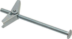 Powers Fasteners - 1/4" Screw, 1/4" Diam, 4" Long, Toggle Bolt Drywall & Hollow Wall Anchor - 5/8" Drill, Zinc Plated, Steel, Grade Zamac 7, Use in Drywall & Wallboard - Apex Tool & Supply