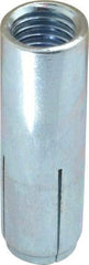 Powers Fasteners - 1/2" Diam, 5/8" Drill, 1-1/8" Min Embedment Drop-In Concrete Anchor - Grade 5 Steel, Zinc-Plated Finish, 13/16" Thread Length - Apex Tool & Supply