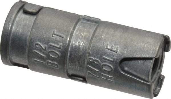 Powers Fasteners - 1/2" Diam, 7/8" Drill, 2-1/16" OAL, 2" Min Embedment Single Expansion Concrete Anchor - Zamac Alloy, Flat Head - Apex Tool & Supply