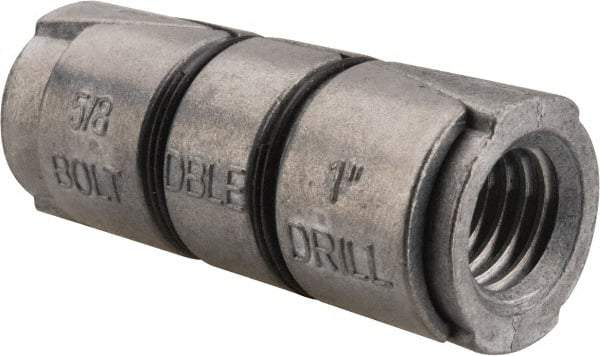 Powers Fasteners - 5/8" Diam, 1" Drill, 2-3/4" OAL, 2-1/2" Min Embedment Double Expansion Concrete Anchor - Zamac Alloy, Flat Head - Apex Tool & Supply