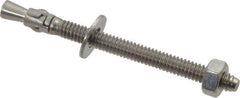 Powers Fasteners - 1/4" Diam, 1/4" Drill, 3-1/4" OAL, 1-1/4" Min Embedment Wedge Expansion Concrete Anchor - 304 Stainless Steel, Hex Nut Head, Hex Drive, 2-1/4" Thread Length - Apex Tool & Supply