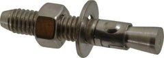 Powers Fasteners - 3/8" Diam, 3/8" Drill, 2-1/4" OAL, 1-1/4" Min Embedment Wedge Expansion Concrete Anchor - 304 Stainless Steel, Hex Nut Head, Hex Drive, 1-1/4" Thread Length - Apex Tool & Supply