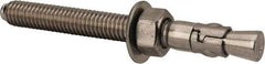 Powers Fasteners - 3/8" Diam, 3/8" Drill, 3-3/4" OAL, 1-5/8" Min Embedment Wedge Expansion Concrete Anchor - 304 Stainless Steel, Hex Nut Head, Hex Drive, 2-5/8" Thread Length - Apex Tool & Supply