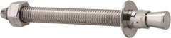 Powers Fasteners - 1/2" Diam, 1/2" Drill, 5-1/2" OAL, Wedge Expansion Concrete Anchor - 304 Stainless Steel, Hex Nut Head, Hex Drive, 4-1/8" Thread Length - Apex Tool & Supply