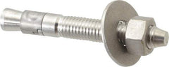 Powers Fasteners - 5/8" Diam, 5/8" Drill, 4-1/2" OAL, Wedge Expansion Concrete Anchor - 304 Stainless Steel, Hex Nut Head, Hex Drive, 3" Thread Length - Apex Tool & Supply