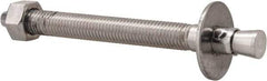 Powers Fasteners - 5/8" Diam, 5/8" Drill, 7" OAL, Wedge Expansion Concrete Anchor - 304 Stainless Steel, Hex Nut Head, Hex Drive, 5-1/2" Thread Length - Apex Tool & Supply