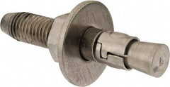Powers Fasteners - 3/4" Diam, 3/4" Drill, 4-1/4" OAL, Wedge Expansion Concrete Anchor - 304 Stainless Steel, Hex Nut Head, Hex Drive, 2-3/8" Thread Length - Apex Tool & Supply