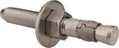 Powers Fasteners - 3/4" Diam, 3/4" Drill, 5-1/2" OAL, Wedge Expansion Concrete Anchor - 304 Stainless Steel, Hex Nut Head, Hex Drive, 3-5/8" Thread Length - Apex Tool & Supply