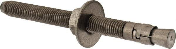 Powers Fasteners - 3/4" Diam, 3/4" Drill, 8-1/2" OAL, 1-1/8" Min Embedment Wedge Expansion Concrete Anchor - 304 Stainless Steel, Hex Nut Head, Hex Drive, 6-5/8" Thread Length - Apex Tool & Supply