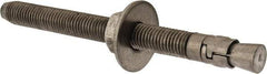 Powers Fasteners - 3/4" Diam, 3/4" Drill, 8-1/2" OAL, 1-1/8" Min Embedment Wedge Expansion Concrete Anchor - 304 Stainless Steel, Hex Nut Head, Hex Drive, 6-5/8" Thread Length - Apex Tool & Supply