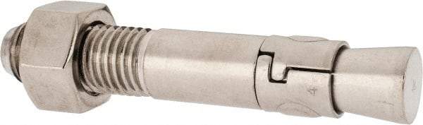 Powers Fasteners - 1" Diam, 1" Drill, 6" OAL, 1-5/8" Min Embedment Wedge Expansion Concrete Anchor - 304 Stainless Steel, Hex Nut Head, Hex Drive, 2-3/8" Thread Length - Apex Tool & Supply
