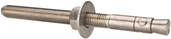 Powers Fasteners - 1" Diam, 1" Drill, 12" OAL, 2-3/4" Min Embedment Wedge Expansion Concrete Anchor - 304 Stainless Steel, Hex Nut Head, Hex Drive, 8-3/8" Thread Length - Apex Tool & Supply