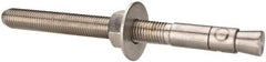 Powers Fasteners - 1" Diam, 1" Drill, 12" OAL, 2-3/4" Min Embedment Wedge Expansion Concrete Anchor - 304 Stainless Steel, Hex Nut Head, Hex Drive, 8-3/8" Thread Length - Apex Tool & Supply