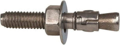 Powers Fasteners - 3/8" Diam, 3/8" Drill, 2-1/4" OAL, 3-3/8" Min Embedment Wedge Expansion Concrete Anchor - 316 Stainless Steel, Hex Nut Head, Hex Drive, 1-1/4" Thread Length - Apex Tool & Supply