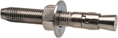 Powers Fasteners - 3/4" Diam, 3/4" Drill, 5-1/2" OAL, 1-1/4" Min Embedment Wedge Expansion Concrete Anchor - 316 Stainless Steel, Hex Nut Head, Hex Drive, 3-5/8" Thread Length - Apex Tool & Supply