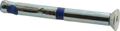 Powers Fasteners - 1/2" Diam, 1/2" Drill, 5" OAL, 1-3/4" Min Embedment Sleeve Concrete Anchor - Grade 5 Steel, Zinc-Plated Finish, Flat Head, Hex Drive - Apex Tool & Supply