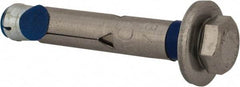 Powers Fasteners - 3/8" Diam, 3/8" Drill, 2-1/4" OAL, 1-3/4" Min Embedment Sleeve Concrete Anchor - 304 Stainless Steel, Hex Head, Hex Drive - Apex Tool & Supply